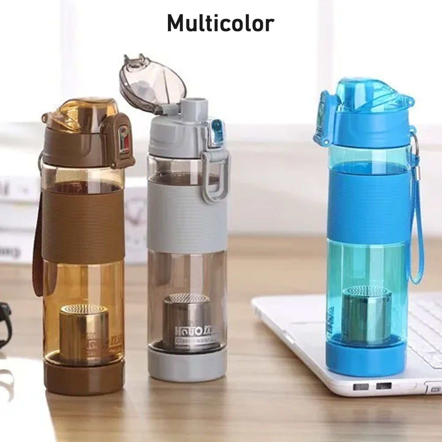 Alkaline Water Bottle with Food Grade Plastic, Stylish & Portable (Particulates Not Included)