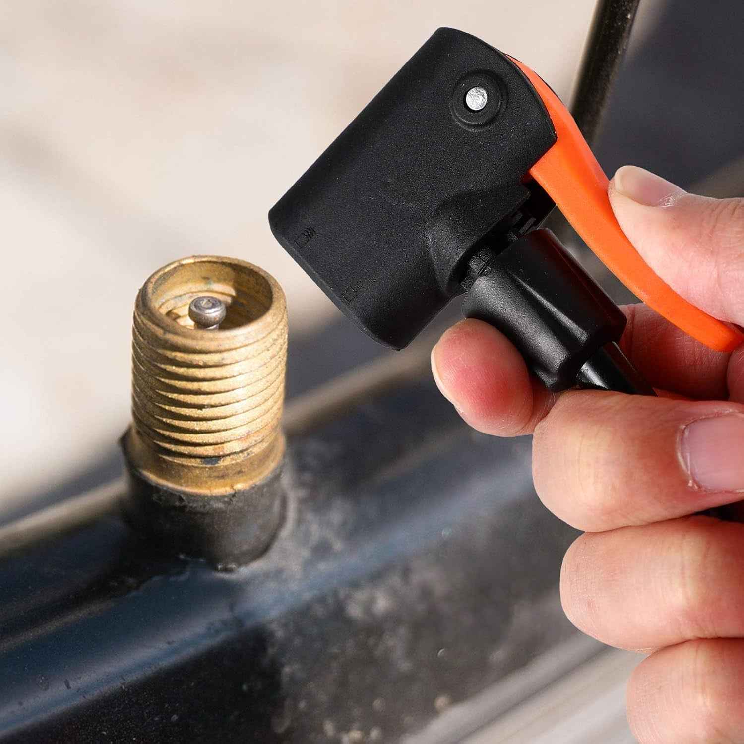 Compact Mini Foot-Operated Air Pump with Hose & Locking Valve Head