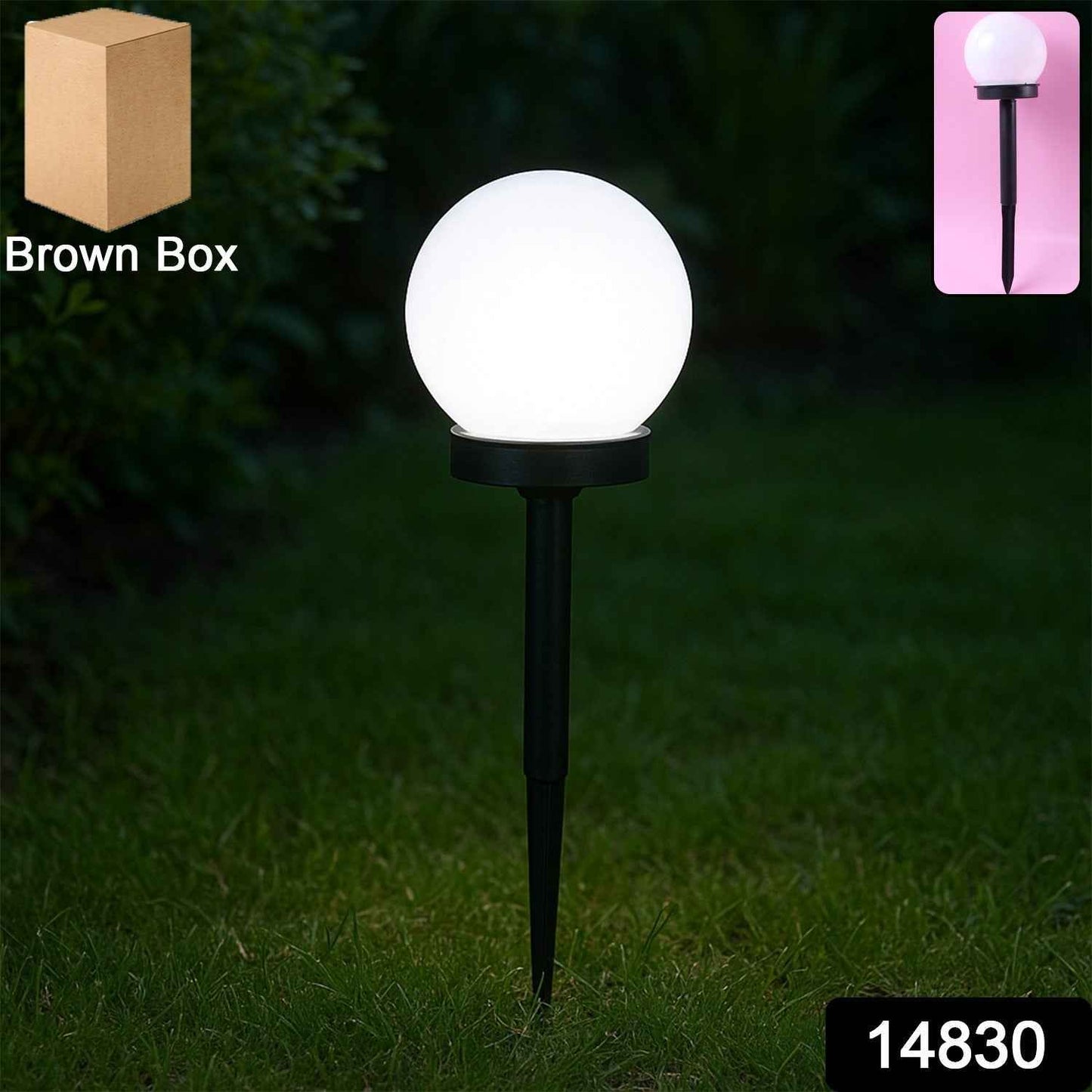 Solar-Powered LED Garden Globe Pathway Light (1 Pc)