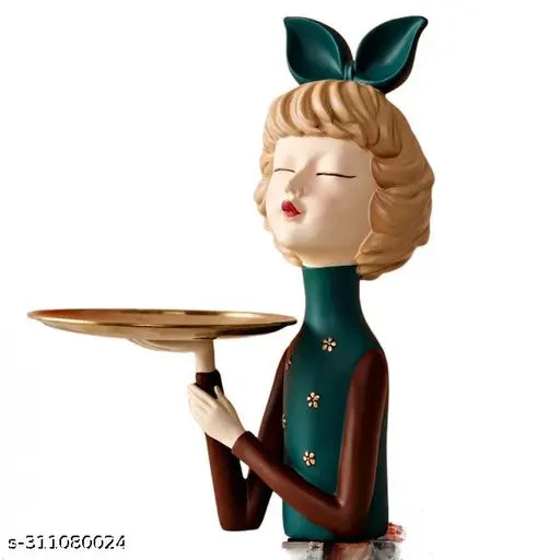 Kraphy Bubble Cute Girl figure Figurine Statue  With Tray 