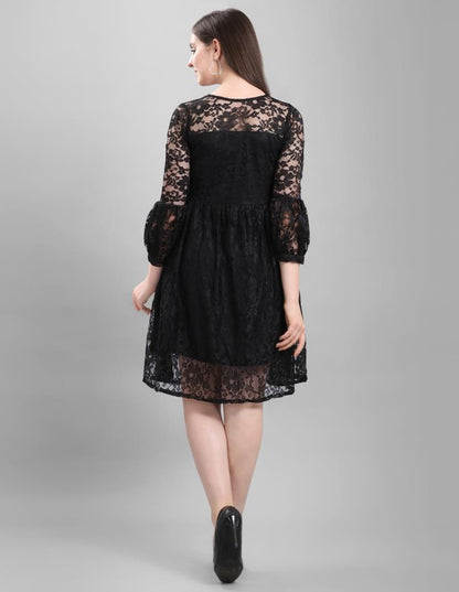 Black Coloured Net Russell Net Dress 