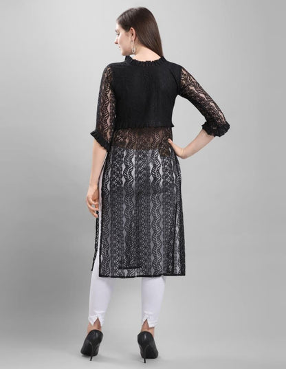 Black Coloured Net Russell Net Dress 