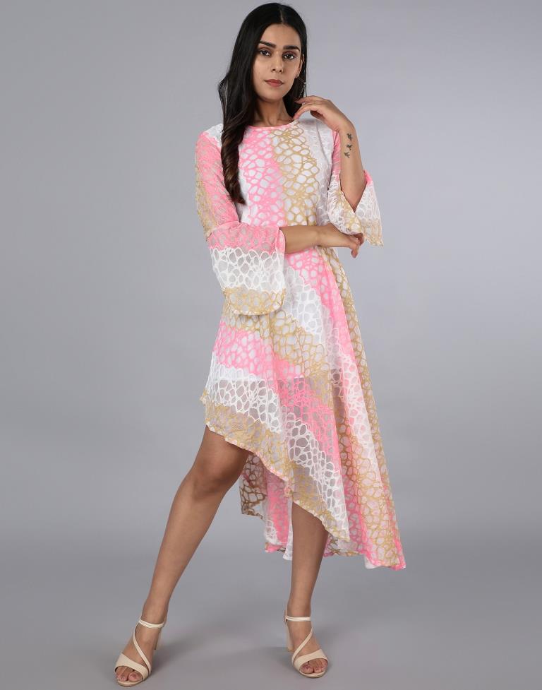 Pink Coloured Net Russell Net Dress