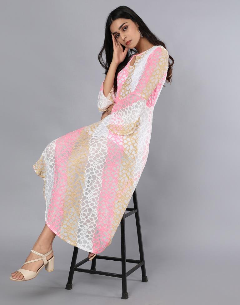 Pink Coloured Net Russell Net Dress