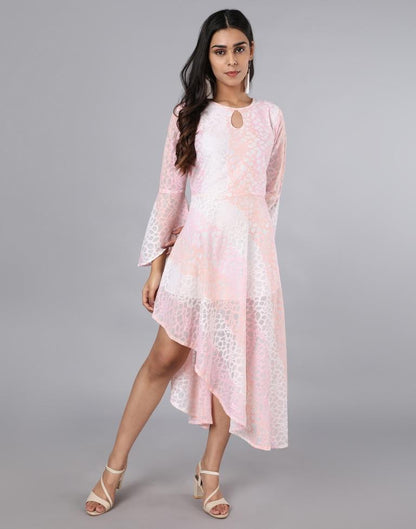 Peach Coloured Net Russell Net Dress