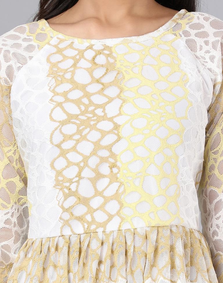 Designer Yellow Coloured Net Russell Net Dress 