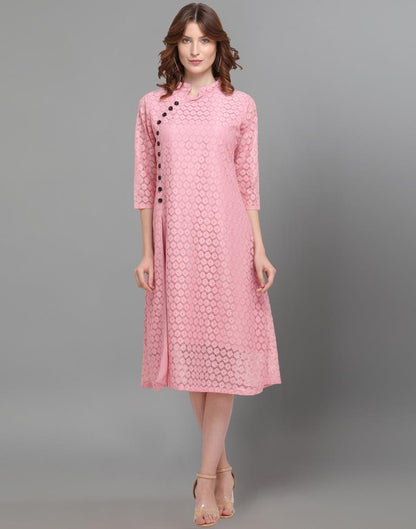 Pink Coloured Net Russell Net Dress