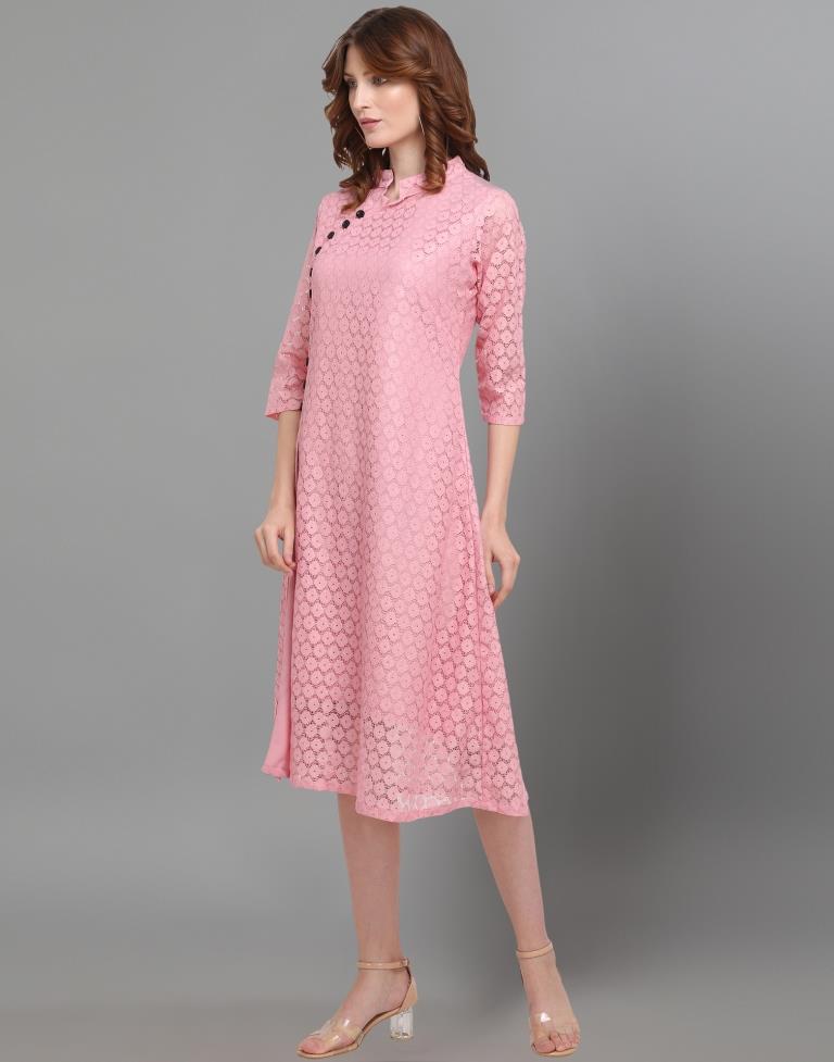 Pink Coloured Net Russell Net Dress