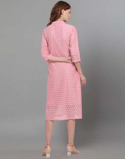 Pink Coloured Net Russell Net Dress