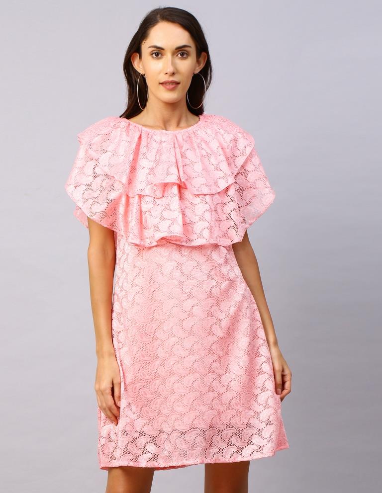 Pink Coloured Net Russell Net Dress