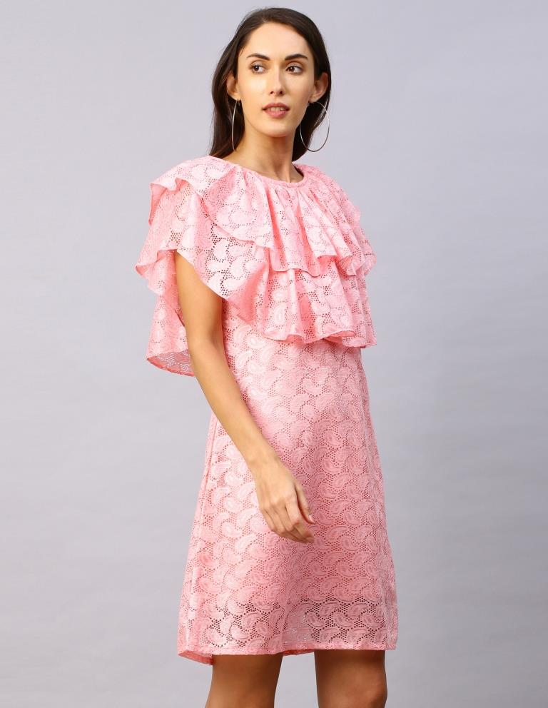 Pink Coloured Net Russell Net Dress