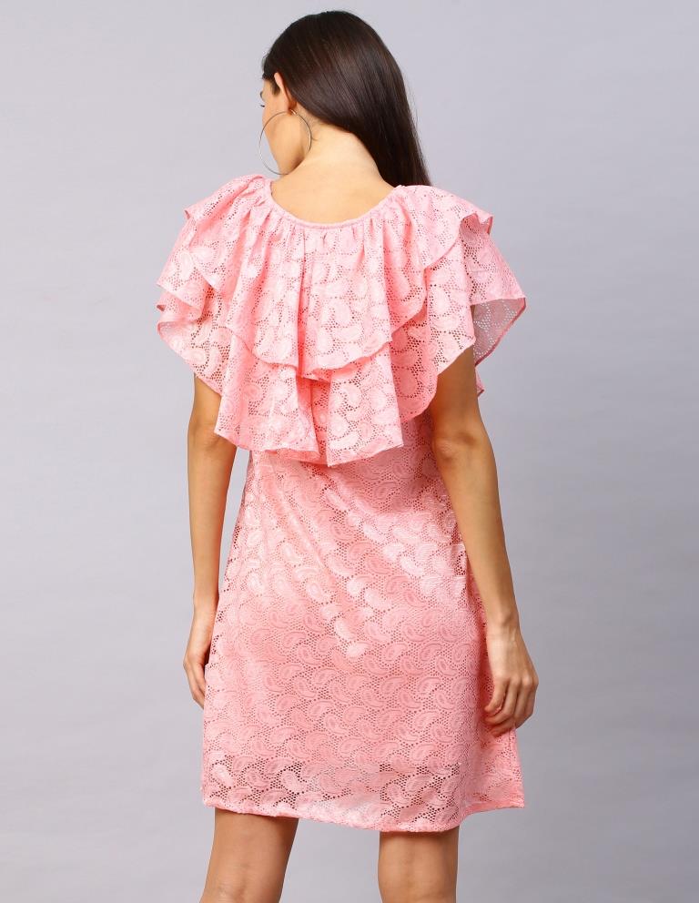 Pink Coloured Net Russell Net Dress