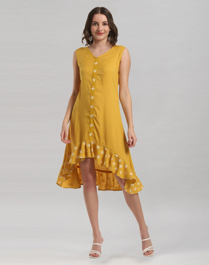 Mustard Yellow Ruffled Dress