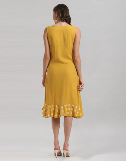 Mustard Yellow Ruffled Dress