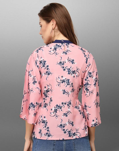 Marvelous Pink Coloured Digital Printed Crepe Tops 