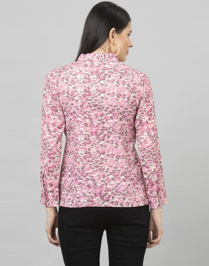 Fantastic Pink Coloured Digital Printed Crepe Tops 