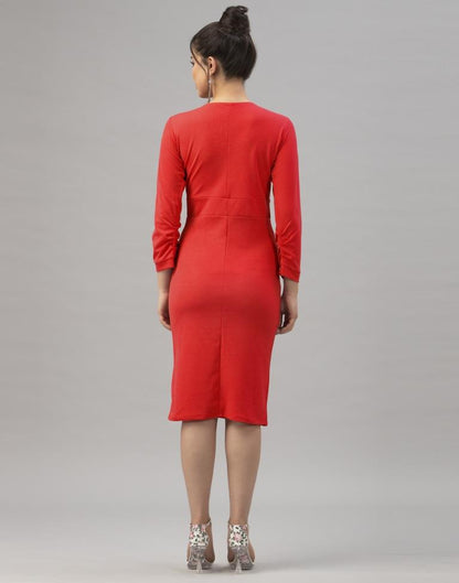 Valiant  Red Coloured Knitted Lycra Dress