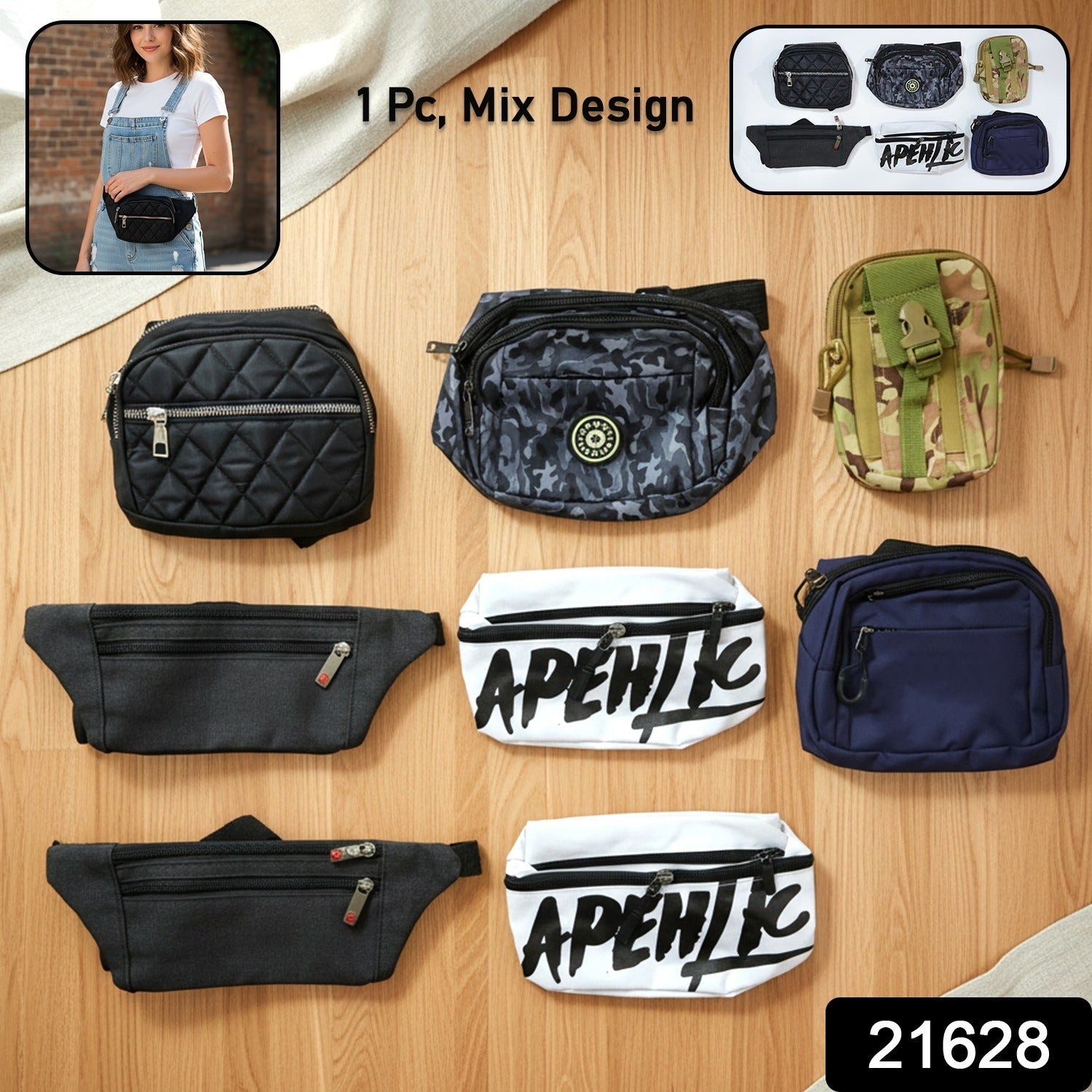 Adjustable waist pouch for travel and outdoor activities
