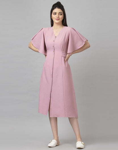 Splendiferous Pink Coloured Dyed Chiffon Dress