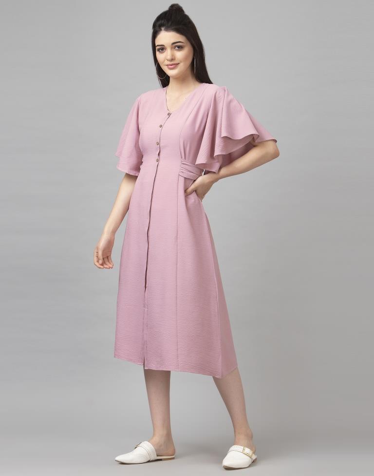 Splendiferous Pink Coloured Dyed Chiffon Dress