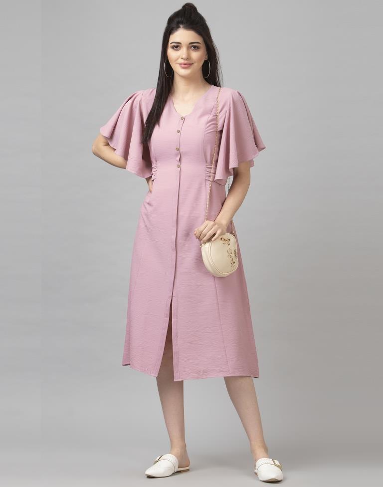 Splendiferous Pink Coloured Dyed Chiffon Dress