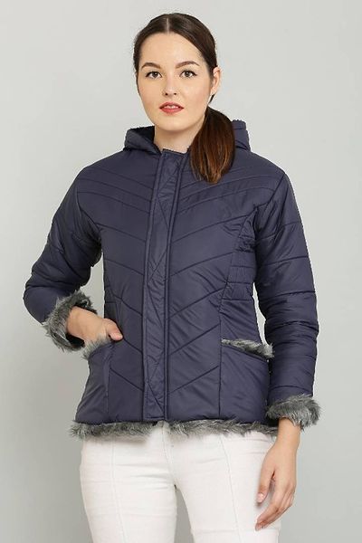 Classic Polyester Solid Hoodie Jackets for Women 