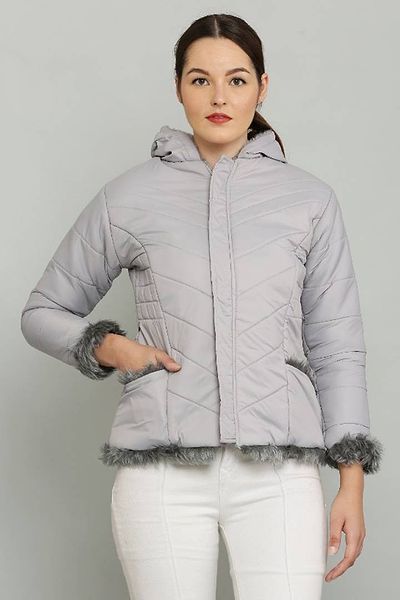 Classic Polyester Solid Hoodie Jackets for Women 