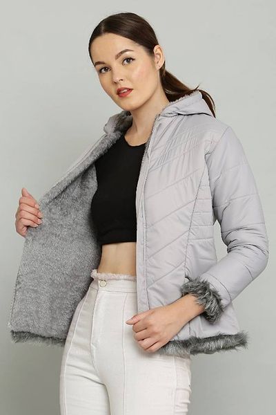 Classic Polyester Solid Hoodie Jackets for Women 