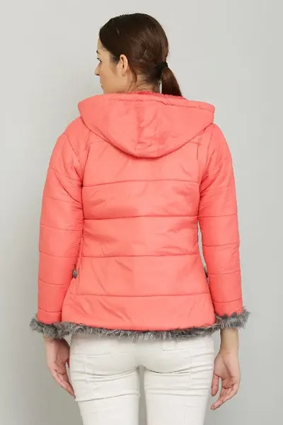 Classic Polyester Solid Hoodie Jackets for Women 