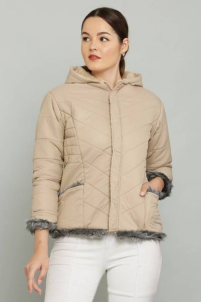 Classic Polyester Solid Hoodie Jackets for Women 