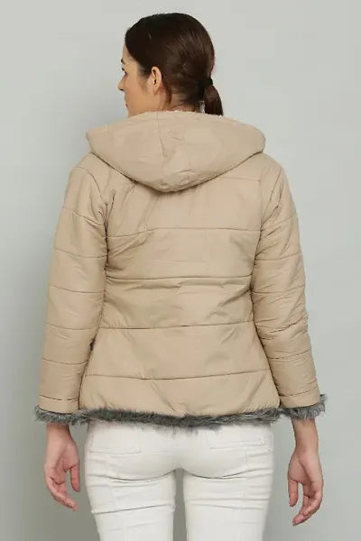 Classic Polyester Solid Hoodie Jackets for Women 