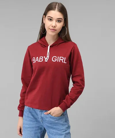 Women Stylish Self Pattern Sweatshirt 