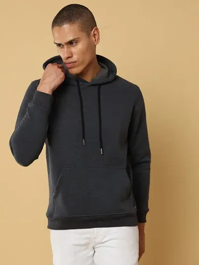 Classic Cotton Solid Hoodie Sweatshirts for Men 