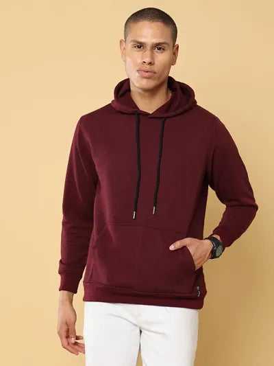 Classic Cotton Solid Hoodie Sweatshirts for Men 