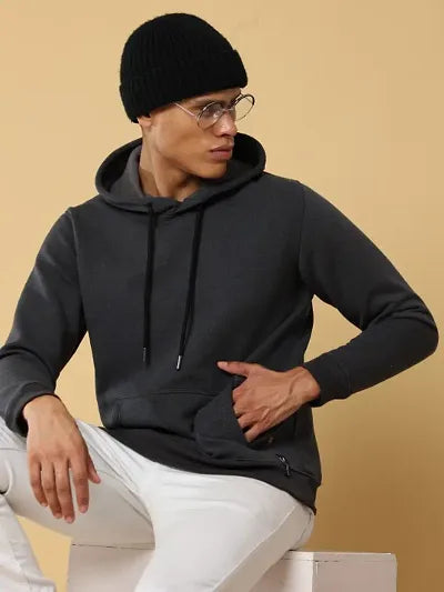 Classic Cotton Solid Hoodie Sweatshirts for Men 