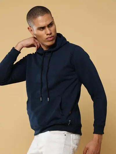 Classic Cotton Solid Hoodie Sweatshirts for Men 