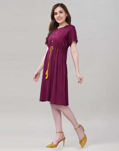 Wine A-line Dress