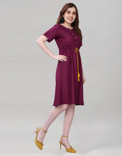 Wine A-line Dress