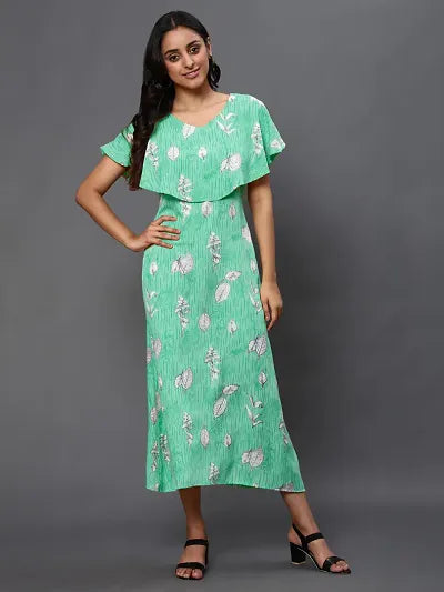 Stylish Green Creation Designer Midi Dress