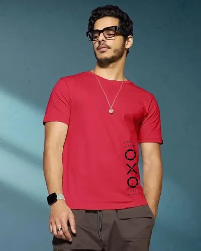 Round Neck Cotton Blend Tshirt For Men's