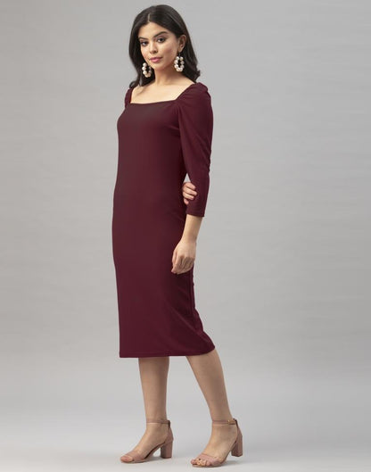 Maroon Knitted Dress