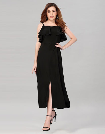 Exclusive Black Slit Dress