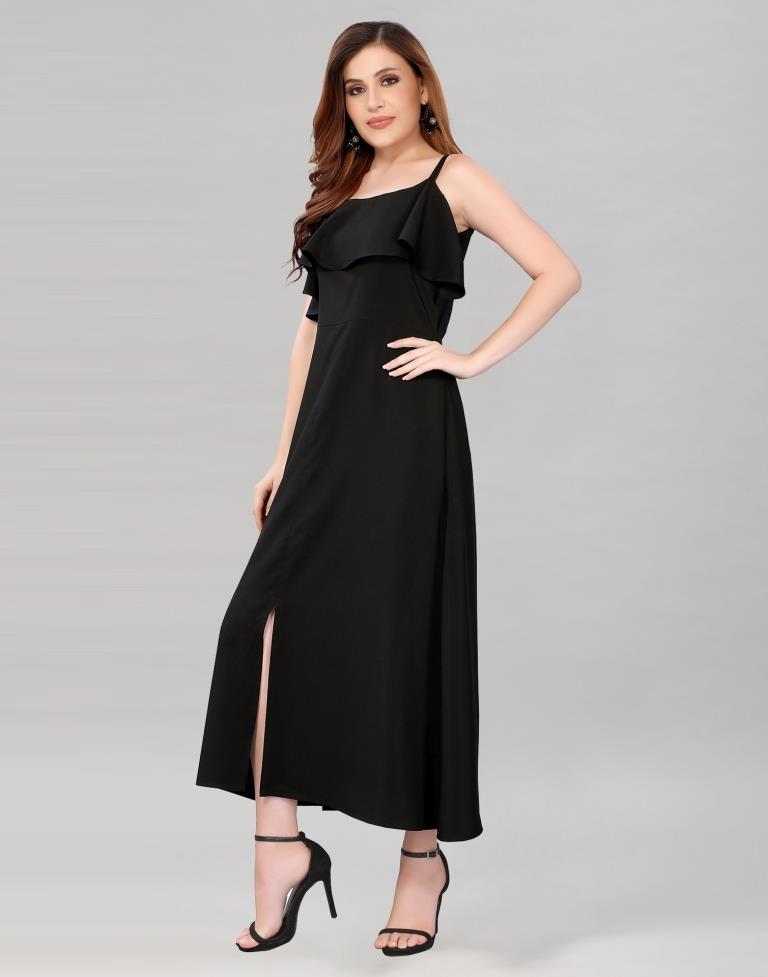 Exclusive Black Slit Dress