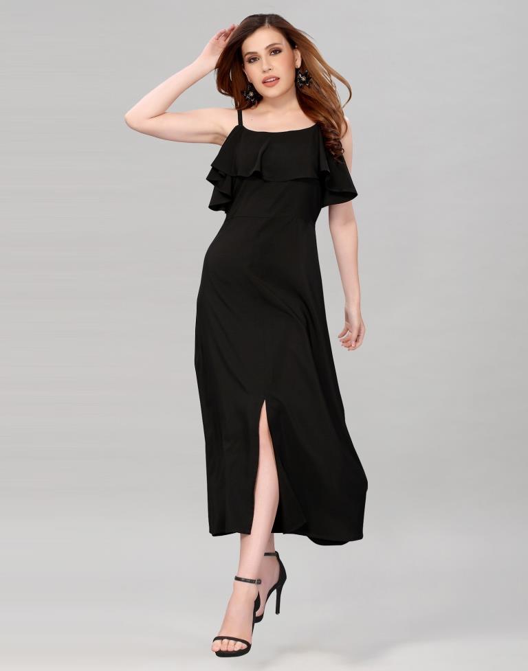 Exclusive Black Slit Dress