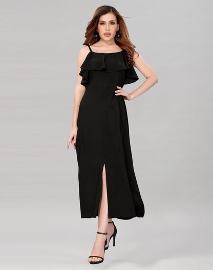 Exclusive Black Slit Dress