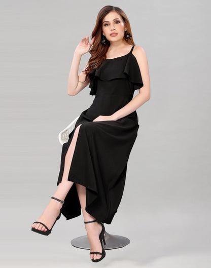 Exclusive Black Slit Dress