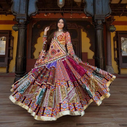 MULTI COLOR SOFT BUTTER SILK DIGITAL PRINTED LEHENGA CHOLI