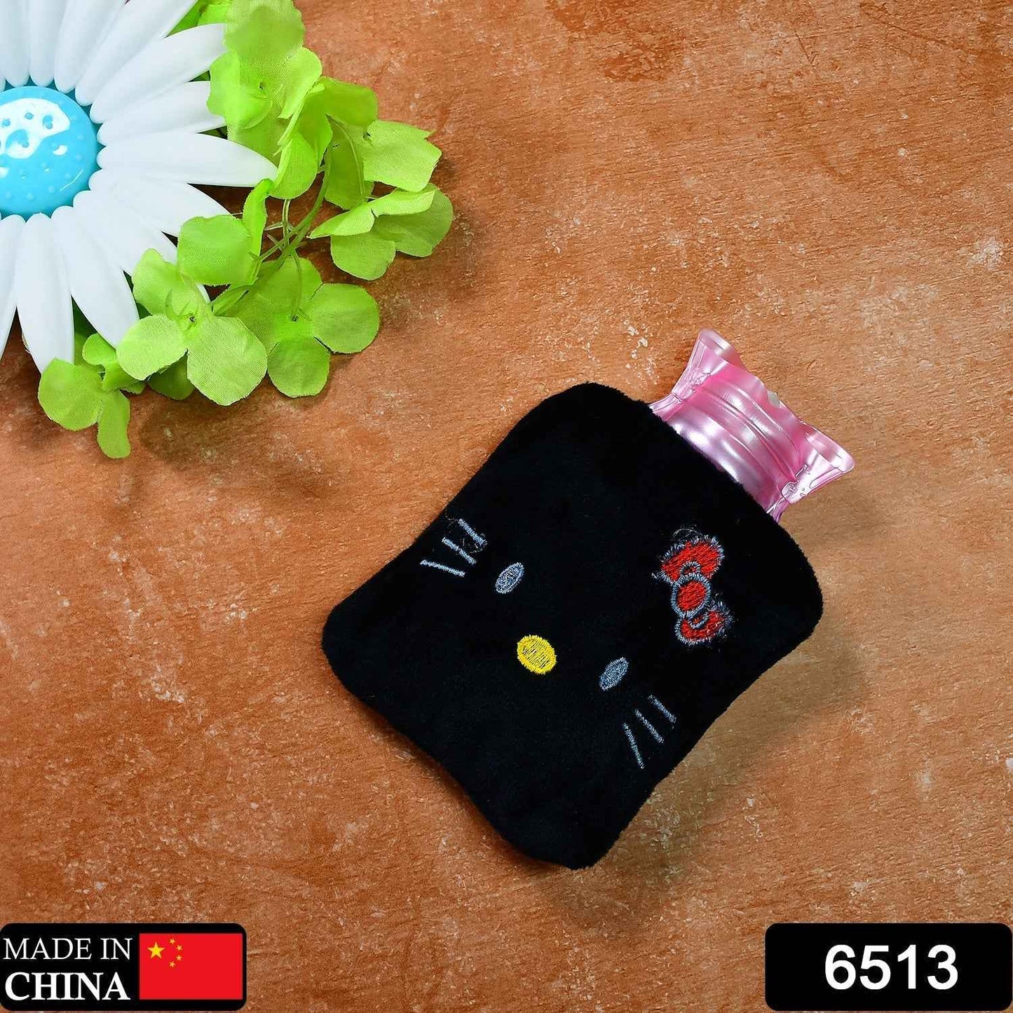 Black Hello Kitty Small Hot Water Bag with Cover – Pain Relief & Warmer