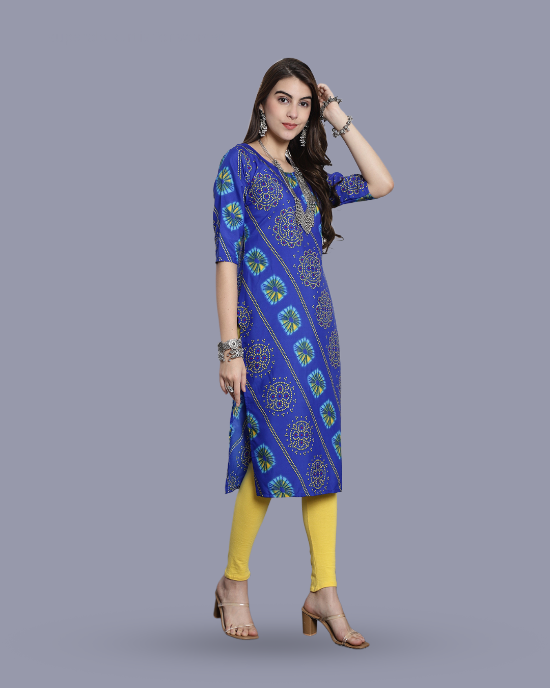 Deep Sea Traditional Printed Kurta 