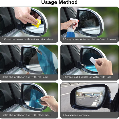 Anti-Fog & Anti-Scratch Rearview Car Mirror Film – HD Clear Protective Sticker for Safe Driving (1 Pc)